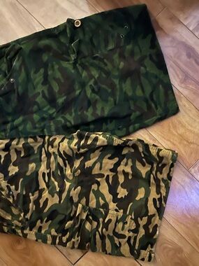 Camouflage Cargo Shorts - Green and Tan